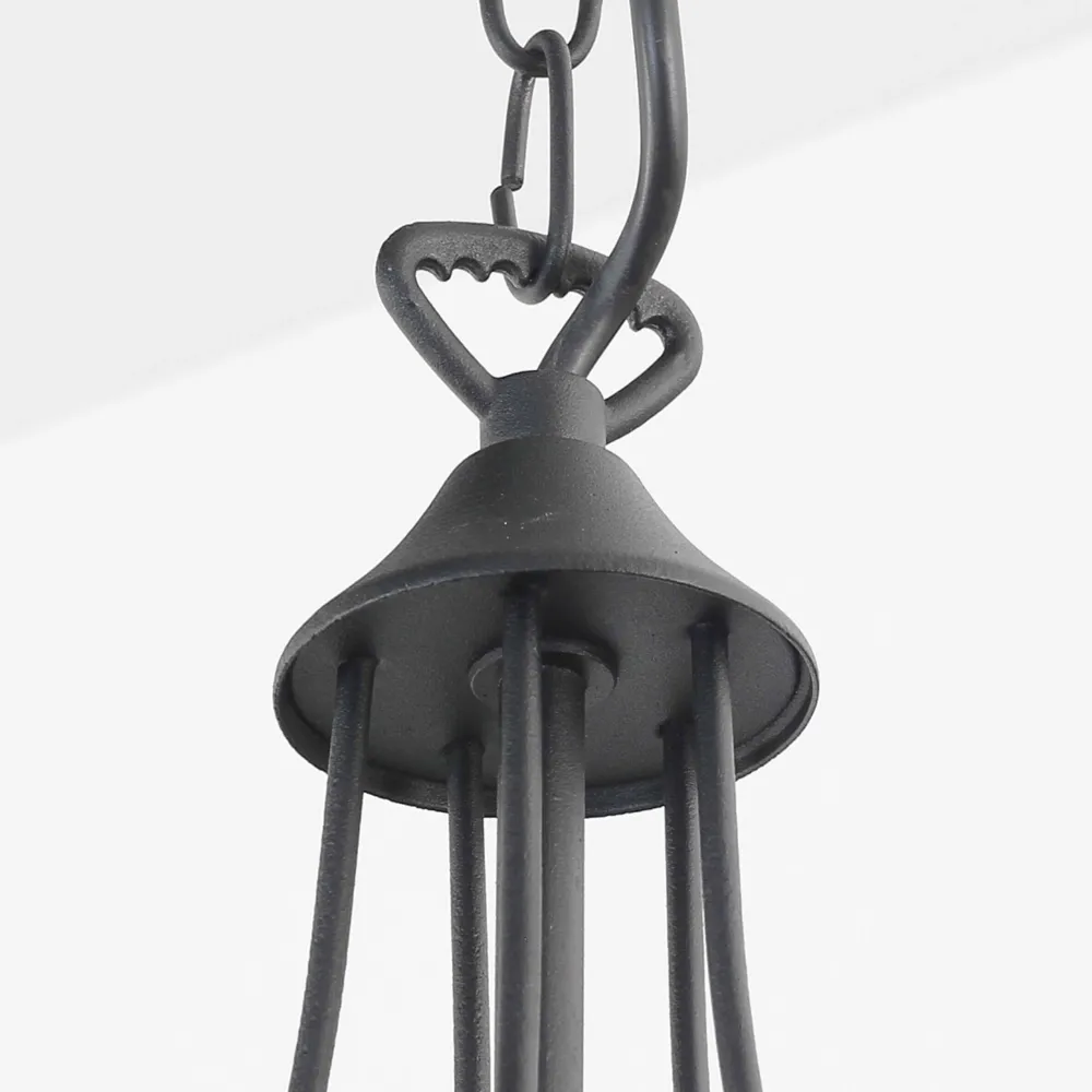 Sollux Rustikaler Kronleuchter Schwarz 5-armig E14 FIORANO