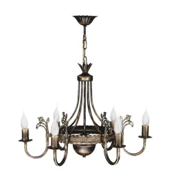 Hot Jupiter Rustikaler Lüster BELRAD Shabby Braun Ø62cm Lampe