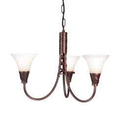 Elstead Rustikaler Lüster ROHDIN in Kupfer 3x14 Leuchte* Hängelampen|Esszimmer Lampen