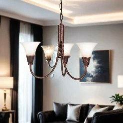 Elstead Rustikaler Lüster ROHDIN in Kupfer 3x14 Leuchte* Hängelampen|Esszimmer Lampen