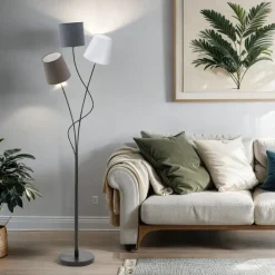 Eglo Schicke Standleuchte Maronda Anthrazit 3-Flmg* Moderne Lampen|Stofflampen