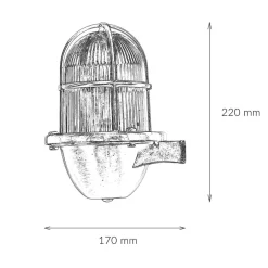 Online Lido Schiffslampe Messing in Nickel Außen Hof Balkon
