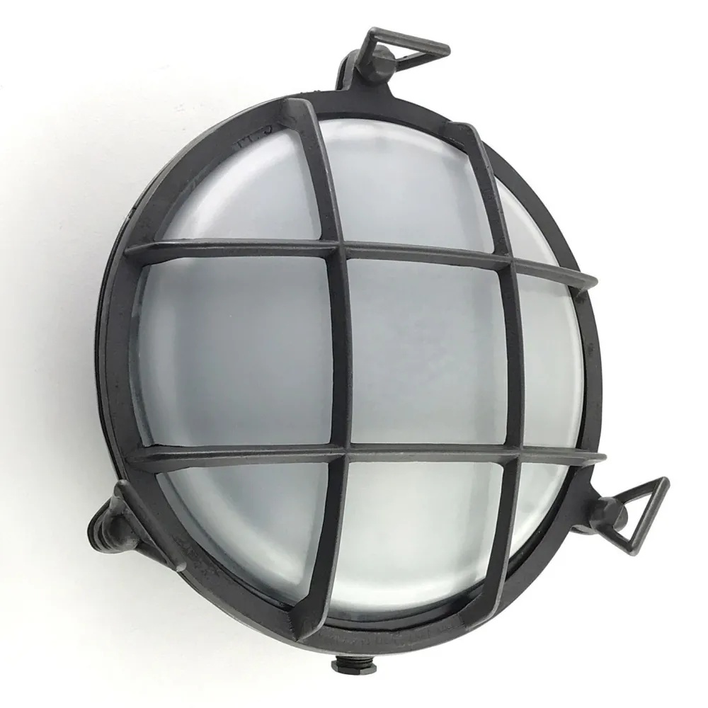 Andromeda Schiffslampe Messing massiv Glas rund D: 24 cm IP64* Außenwandleuchten|Feuchtraumleuchten