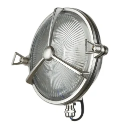 Discount Lido Schiffslampe Messing Riffelglas IP64 rostfrei rund