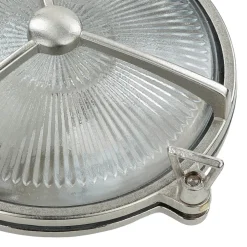 Discount Lido Schiffslampe Messing Riffelglas IP64 rostfrei rund