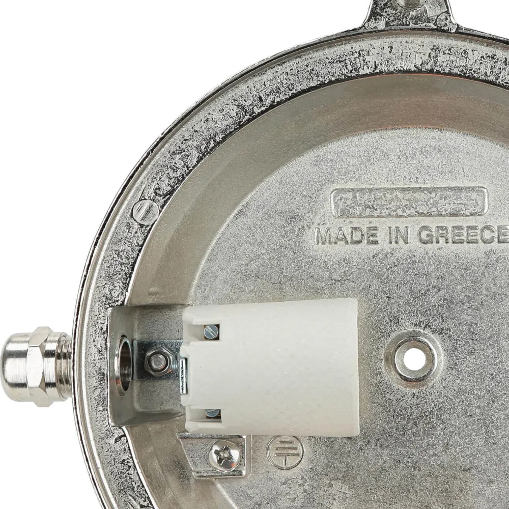 Discount Lido Schiffslampe Messing Riffelglas IP64 rostfrei rund