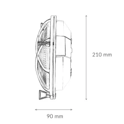 New Lido Schiffslampe Wand Ø 21 cm Messing Glas E27 IP64 außen