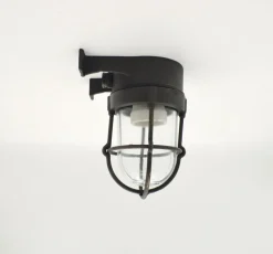 Sale Andromeda Schiffslampe Wand Glas Messing E27 IP64 Schwarz antik