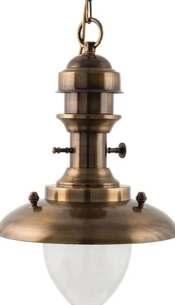 Hot Lido Schiffsleuchte Außen Echt-Messing Glas in Antik