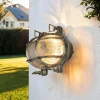 Lido Schiffsleuchte Außen Messing in Nickel IP64 oval* Außenwandleuchten|Rustikale Lampen