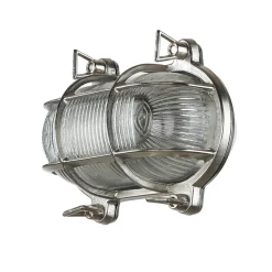 Lido Schiffsleuchte Außen Messing in Nickel IP64 oval* Außenwandleuchten|Rustikale Lampen