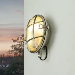 Online Lido Schiffsleuchte Außen Messing Riffelglas IP64 Haus