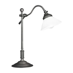 Giovanni Battista Schreibtischlampe 40 cm Messing Glas Rustikal verstellbar* Schreibtischlampen|Glaslampen