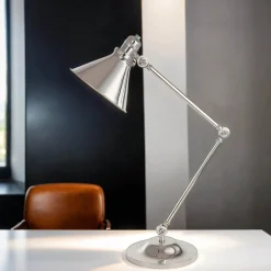 Online Elstead Schreibtischlampe ISMENE Nickel 66cm Tisch Leuchte