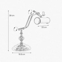 Giovanni Battista Schreibtischlampe Messing poliert 38 cm schwenkbar E14* Tischlampen|Badezimmer Lampe