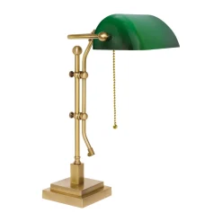 Sale Giovanni Battista Schreibtischlampe Messing Glas H: 49 cm Zugschalter E27