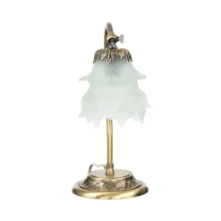 Giovanni Battista Schreibtischlampe Messing Glas Floral schwenkbar* Tischlampen|Lampen Aus Aller Welt