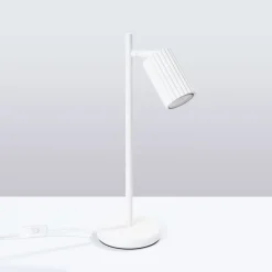 Sollux Schreibtischleuchte Weiß Metall H: 43 cm schwenkbar GU10* Bürolampen|Schlafzimmer Lampen