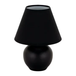 Strühm Schwarz Keramik Stoff 24 cm klein E14 LINNE* Tischlampen|Schlafzimmer Lampen