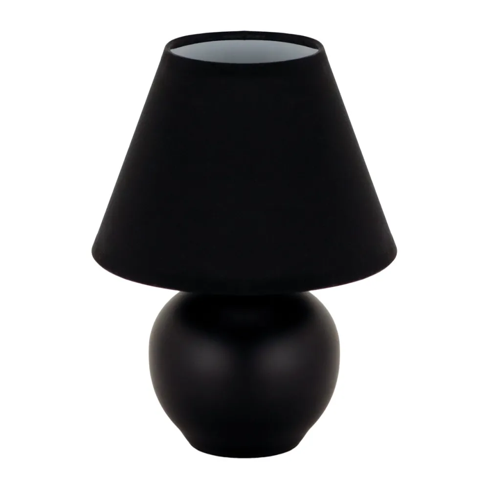 Strühm Schwarz Keramik Stoff 24 cm klein E14 LINNE* Tischlampen|Schlafzimmer Lampen