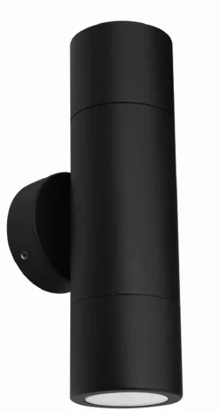 Best Lido Schwarze Außenlampe Aluminium IP54 E27 Up Down Lampe