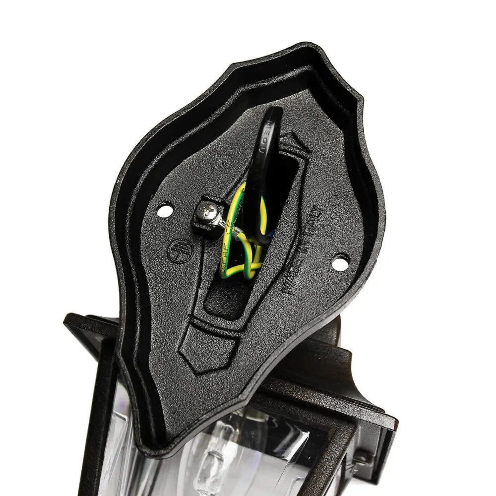 Lido Schwarze Außenlampe Aluminium IP44 Rustikal E27* Außenwandleuchten|Rustikale Lampen