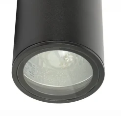 Sale SU-MA Schwarze Außenlampe Decke IP54 Zylinder H:17cm E27