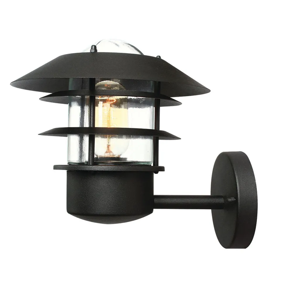 Elstead Schwarze Außenlampe Edelstahl maritim IP44 rostfrei