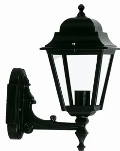 Outlet Lido Schwarze Außenlampe Rustikal IP44 E27 H:37cm Laterne