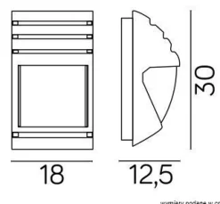 SU-MA Schwarze Außenleuchte IP54 H:30cm blendarm E27* Außenwandleuchten|Metall Lampen