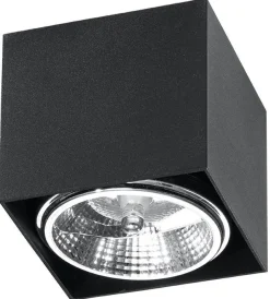 Online Sollux Schwarze Aufbauleuchte Aluminium eckig Modern