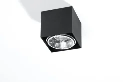 Online Sollux Schwarze Aufbauleuchte Aluminium eckig Modern