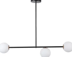 Sigma Schwarze Deckenlampe 3-flammig Glas Metall G9 blendarm