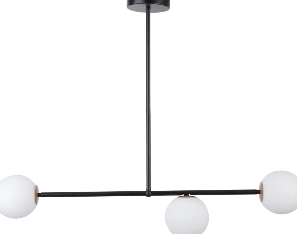 Sigma Schwarze Deckenlampe 3-flammig Glas Metall G9 blendarm