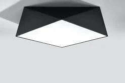 Sollux Schwarze Deckenlampe LYNNDIE B:50cm geometrisch 3x E27* Wohnzimmerlampen|Moderne Lampen