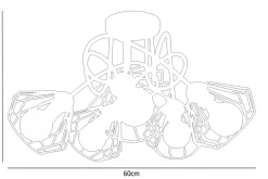 Belis Schwarze Deckenlampe Metall Draht E27 L:60 cm 5-flammig* Bürolampen|Wohnzimmerlampen