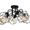 Outlet Belis Schwarze Deckenlampe Retro Metall E27 L:65 cm 5-flammig