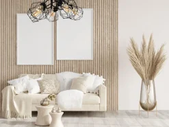 Outlet Belis Schwarze Deckenlampe Retro Metall E27 L:65 cm 5-flammig