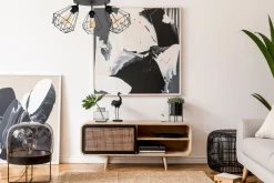 Belis Schwarze Deckenlampe Retro Metall E27 L:65 cm 3-flammig* Bürolampen|Wohnzimmerlampen