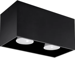 Best Sollux Schwarze Deckenleuchte GEO B:20cm Aluminium eckig