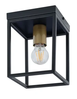 Sigma Schwarze Deckenleuchte Gold Akzent H:21 cm dekorativ