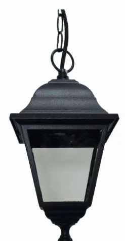 New Lido Schwarze Hängelampe Aluminium IP44 E27 Rustikal