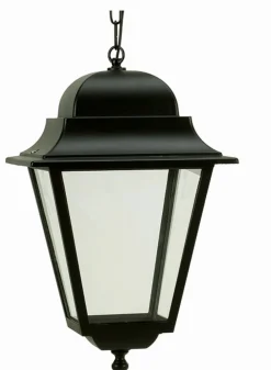 Lido Schwarze Hängelampe außen IP44 Rustikal E27 Aluminium