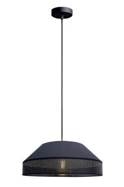 Belis Schwarze Hängelampe blendarm Stoff wohnlich B:45 cm E27* Wohnzimmerlampen|Stofflampen