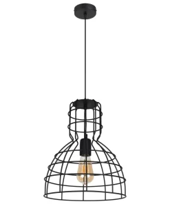 Sale Belis Schwarze Hängelampe Drahtschirm Metall Ø30 cm E27 Loft