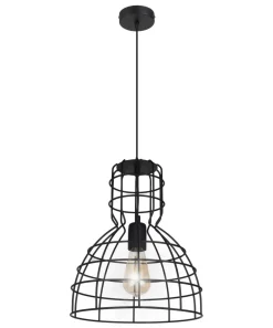 Sale Belis Schwarze Hängelampe Drahtschirm Metall Ø30 cm E27 Loft