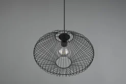 Trio Reality Schwarze Hängelampe Drahtschirm Metall E27 Ø38 cm Retro* Hängelampen|Bürolampen