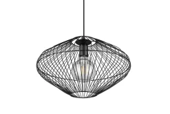 Trio Reality Schwarze Hängelampe Drahtschirm Metall E27 Ø38 cm Retro* Hängelampen|Bürolampen