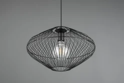 Trio Reality Schwarze Hängelampe Drahtschirm Metall E27 Ø38 cm Retro* Hängelampen|Bürolampen
