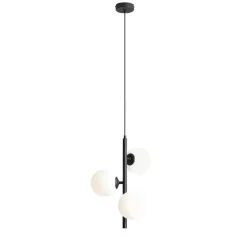 ALDEX Schwarze Hängelampe Glas Kugeln wohnlich 6-flammig E27* Hängelampen|Bürolampen